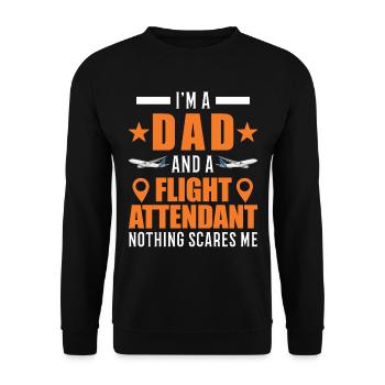 Flight Attendant Father Flight Attendant Dad - Unisex Sweatshirt - black - Front - Alina (178cm) & Michal (187cm)