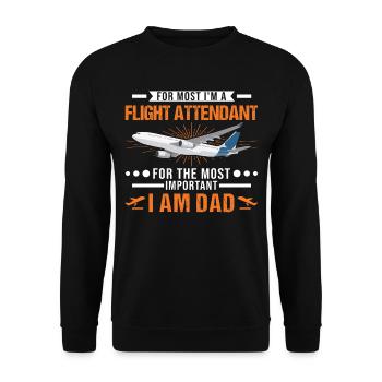 Flight Attendant Father Flight Attendant Dad - Unisex Sweatshirt - black - Front - Alina (178cm) & Michal (187cm)