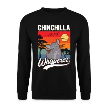 Chinchilla Flüsterer Chinchilla Whisperer - Unisex Pullover - Schwarz - Vorne - Alina (178cm) & Michal (187cm)