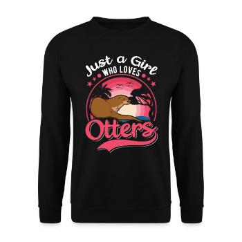 Otter Girl Otter Sea Otter - Unisex Sweatshirt - black - Front - Alina (178cm) & Michal (187cm)