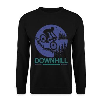 Mountain Bike Bike Downhill Biker - Unisex Sweatshirt - black - Front - Alina (178cm) & Michal (187cm)