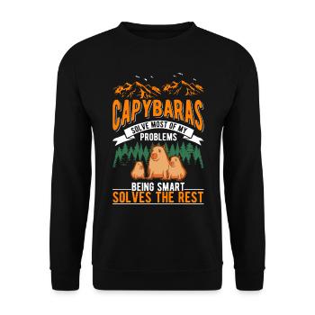 Capybara Cadeau Capybara Capibara - Sweat-shirt Unisexe - noir - Devant - Alina (178cm) & Michal (187cm)