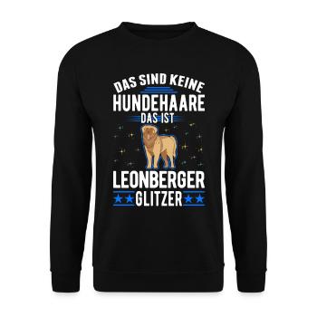 Leonberger Glitzer - Unisex Pullover - Schwarz - Vorne - Alina (178cm) & Michal (187cm)