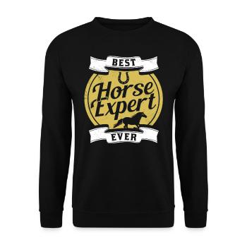 Meilleur expert en chevaux de tous les temps Équitation - Sweat-shirt Unisexe - noir - Devant - Alina (178cm) & Michal (187cm)