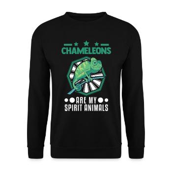 Chamäleon Spirit Animal Chameleon - Unisex Pullover - Schwarz - Vorne - Alina (178cm) & Michal (187cm)