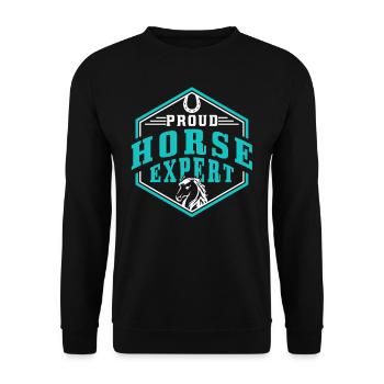Proud Horse Expert Horse Riding Rider - Unisex Sweatshirt - black - Front - Alina (178cm) & Michal (187cm)