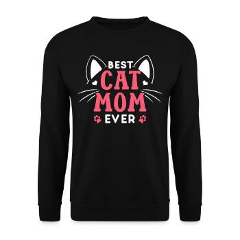 Die Beste Katzenmama Aller Zeiten Katze Mutter - Unisex Pullover - Schwarz - Vorne - Alina (178cm) & Michal (187cm)