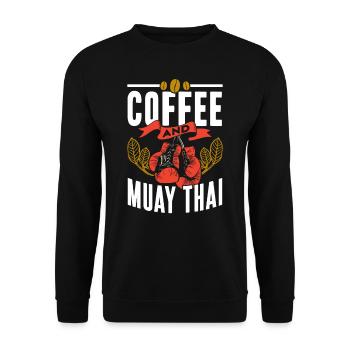 Kaffee Und Muay Thai Kampfsport Kampf Kämpfer - Unisex Pullover - Schwarz - Vorne - Alina (178cm) & Michal (187cm)