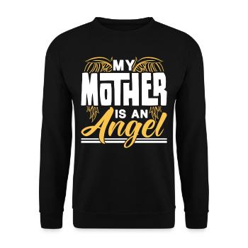Meine Mutter Ist Ein Engel Mama Mami Muttertag - Unisex Pullover - Schwarz - Vorne - Alina (178cm) & Michal (187cm)