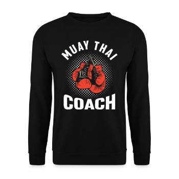 Muay Thai Trainer Fighter Arts martiaux Arts martiaux Arts martiaux Arts martiaux - Sweat-shirt Unisexe - noir - Devant - Alina (178cm) & Michal (187cm)