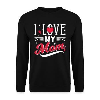 J’aime ma maman maman maman fête des mères - Sweat-shirt Unisexe - noir - Devant - Alina (178cm) & Michal (187cm)