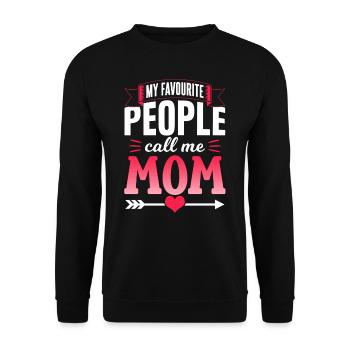 My favorite people call me mom mom mom - Unisex Sweatshirt - black - Front - Alina (178cm) & Michal (187cm)