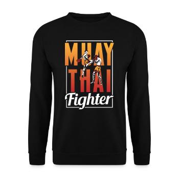 Muay Thai Fighter Arts Martiaux Arts Martiaux Arts Martiaux Arts Martiaux - Sweat-shirt Unisexe - noir - Devant - Alina (178cm) & Michal (187cm)