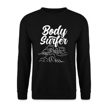 Bodysurfer Hobby Bodysurfing Bodysurfen Bodysurf - Unisex Sweatshirt - black - Front - Alina (178cm) & Michal (187cm)