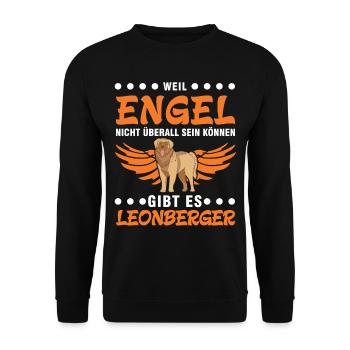 Leonberger Engel - Unisex Pullover - Schwarz - Vorne - Alina (178cm) & Michal (187cm)