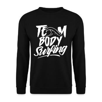 Team Bodysurfen Bodysurf Bodysurfing Bodysurfer - Unisex Sweatshirt - black - Front - Alina (178cm) & Michal (187cm)