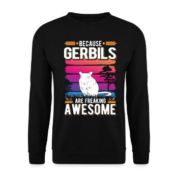 Gerbil Gift Racing Rat Germesau - Unisex Sweatshirt - black - Front - Alina (178cm) & Michal (187cm)