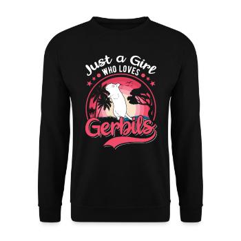 Juste une fille qui aime Gerbils Mädchen Rennmaus - Sweat-shirt Unisexe - noir - Devant - Alina (178cm) & Michal (187cm)