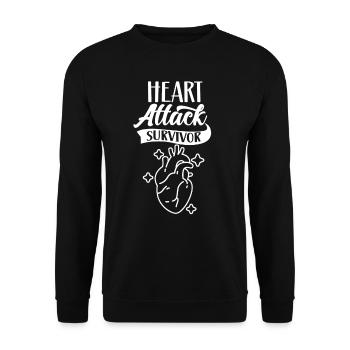 Überlebender Eines Herzinfarkts Herzinfarkt - Unisex Pullover - Schwarz - Vorne - Alina (178cm) & Michal (187cm)