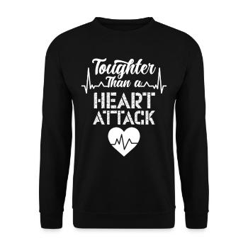 Härter Als Ein Herzinfarkt Herzanfall Herzattacke - Unisex Pullover - Schwarz - Vorne - Alina (178cm) & Michal (187cm)