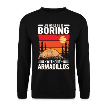Armadillo Gift Armadillo - Unisex Sweatshirt - black - Front - Alina (178cm) & Michal (187cm)