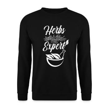 Kräuter Experte Kräutergarten Kräuterkunde Kraut - Unisex Pullover - Schwarz - Vorne - Alina (178cm) & Michal (187cm)