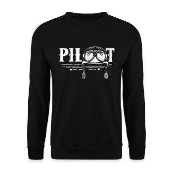 Pilot Small Aircraft Private Aircraft Light Aircraft - Unisex Sweatshirt - black - Front - Alina (178cm) & Michal (187cm)