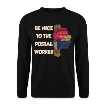 Soyez gentil avec le facteur de livraison des postes - Sweat-shirt Unisexe - noir - Devant - Alina (178cm) & Michal (187cm)