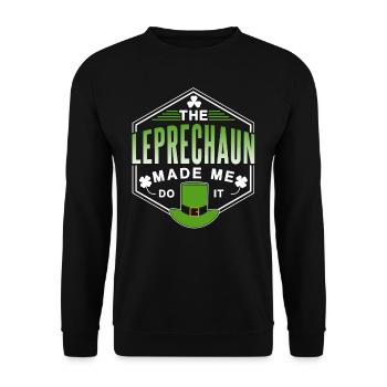Der Leprechaun Hat Mich Dazu Gezwungen Ire Kobold - Unisex Pullover - Schwarz - Vorne - Alina (178cm) & Michal (187cm)