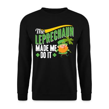 The Leprechaun forced me to leprechaun Irishman - Unisex Sweatshirt - black - Front - Alina (178cm) & Michal (187cm)
