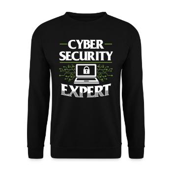 Cybersecurity Experte Hack Hacker IT Sicherheit - Unisex Pullover - Schwarz - Vorne - Alina (178cm) & Michal (187cm)