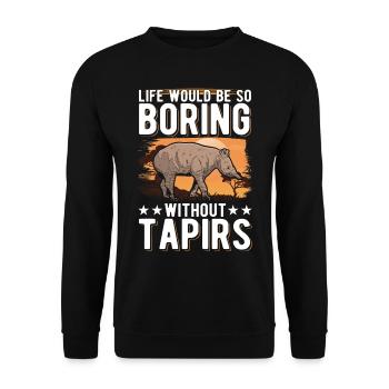 Life would be so boring without Tapirs - Unisex Sweatshirt - black - Front - Alina (178cm) & Michal (187cm)