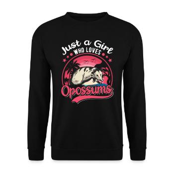 Opossum Mädchen Possum Beutelratte - Unisex Pullover - Schwarz - Vorne - Alina (178cm) & Michal (187cm)