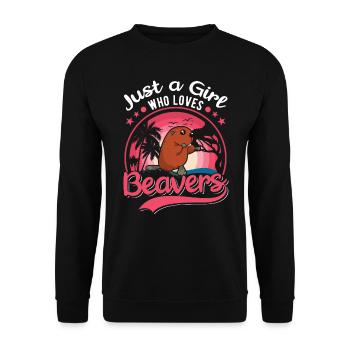 Juste une fille qui aime les castors Castors Castor - Sweat-shirt Unisexe - noir - Devant - Alina (178cm) & Michal (187cm)