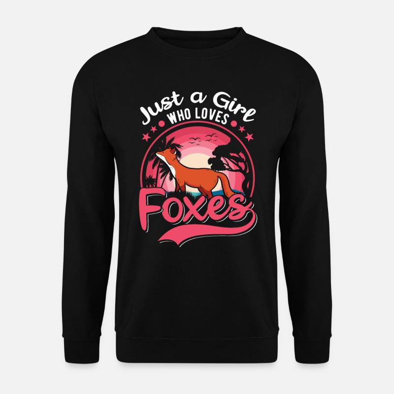 Fuchs Mädchen Geschenk - Unisex Pullover - Schwarz