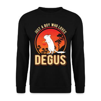 Juste un garçon qui aime Degus Degu Gift - Sweat-shirt Unisexe - noir - Devant - Alina (178cm) & Michal (187cm)
