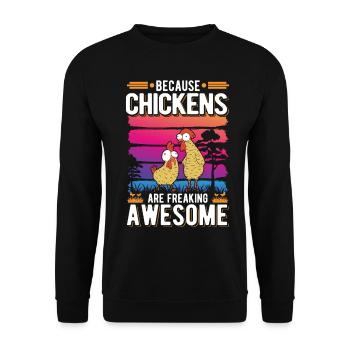 Chicken Farmer Chicken Coop - Unisex Sweatshirt - black - Front - Alina (178cm) & Michal (187cm)