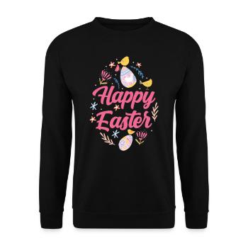 Joyeuses Pâques Pâques Pâques Pâques Lapin de Pâques Dictons - Sweat-shirt Unisexe - noir - Devant - Alina (178cm) & Michal (187cm)