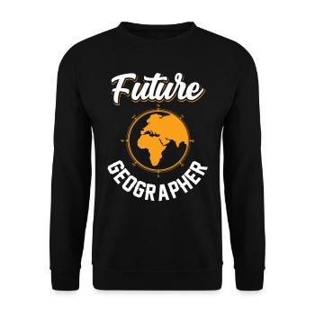 Future Geography Student Geography - Unisex Sweatshirt - black - Front - Alina (178cm) & Michal (187cm)