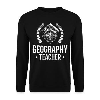 Geography Teacher Profession Geography Geography - Unisex Sweatshirt - black - Front - Alina (178cm) & Michal (187cm)