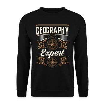 Geography Expert Geography Student Geographer - Unisex Sweatshirt - black - Front - Alina (178cm) & Michal (187cm)
