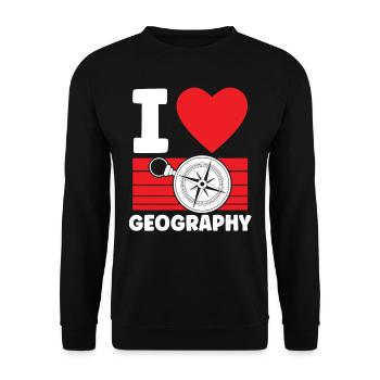 I love Geography Geography Profession Geography - Unisex Sweatshirt - black - Front - Alina (178cm) & Michal (187cm)