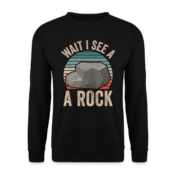 Waiting I See A Stone Geologist Geology Profession - Unisex Sweatshirt - black - Front - Alina (178cm) & Michal (187cm)