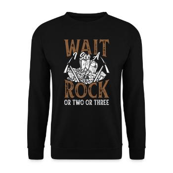 Wait I see a stone or two or three - Unisex Sweatshirt - black - Front - Alina (178cm) & Michal (187cm)