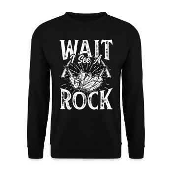 Waiting I See A Stone Geology Geologist Profession - Unisex Sweatshirt - black - Front - Alina (178cm) & Michal (187cm)