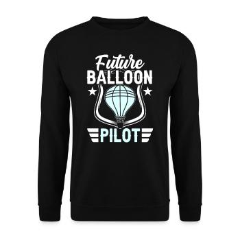 Future Balloon Pilot Balloon Flight Hot Air Balloon - Unisex Sweatshirt - black - Front - Alina (178cm) & Michal (187cm)