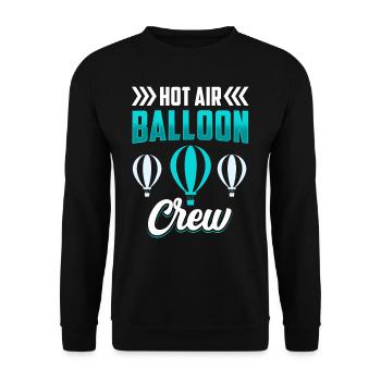 Heißluftballon Besatzung Ballonflug Ballonfahrer - Unisex Pullover - Schwarz - Vorne - Alina (178cm) & Michal (187cm)