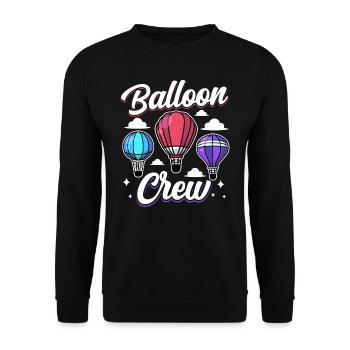Ballon Besatzung Ballonfahrer Flug Heißluftballon - Unisex Pullover - Schwarz - Vorne - Alina (178cm) & Michal (187cm)