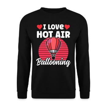 I love hot air ballooning flight hot air balloon - Unisex Sweatshirt - black - Front - Alina (178cm) & Michal (187cm)