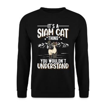Siamese Cats Ding Siam Cat Siamese Cat - Unisex Sweatshirt - black - Front - Alina (178cm) & Michal (187cm)